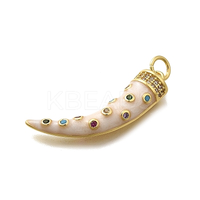 Brass Micro Pave Cubic Zirconia Enamel Pendants KK-D339-09G-1