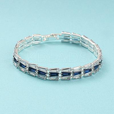 Rack Plating Brass Rectangle Link Bracelet BJEW-Q771-09S-1