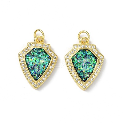 Brass Micro Pave Cubic Zirconia Pendants KK-A197-04G-1