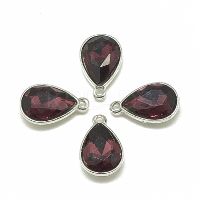Alloy Glass Charms PALLOY-T028-7x10mm-18-1