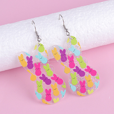 Easter Printed Acrylic Dangle Earrings FS-WGDC384-13-1