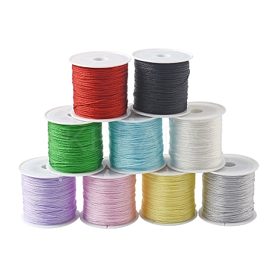 9 Rolls 9 Colors Nylon Braided Cord NWIR-YW0001-16-1