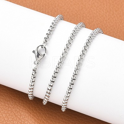 Tarnish Resistant 201 Stainless Steel Box Chains Necklaces NJEW-L416-02-2.5mm-1