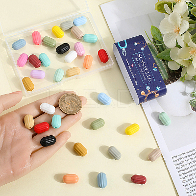40Pcs 20 Colors Oval Silicone Focal Beads SIL-SC0002-33-1