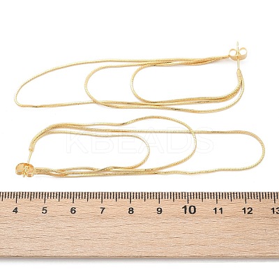 Brass Snake Chains Tassel Dangle Stud Earrings for Women EJEW-H092-11G-1