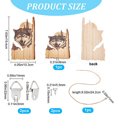 Wood Animal Hanging Ornaments HJEW-WH0053-08F-1
