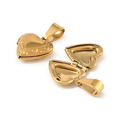 Sculptured 316 Stainless Steel Locket Pendants STAS-K192-15G-1