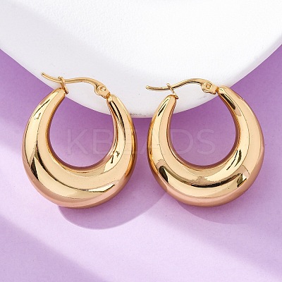 PVD Vacuum Plating 304 Stainless Steel Chunky Hoop Earrings for Women LS-EJEW-F280-06E-G-1