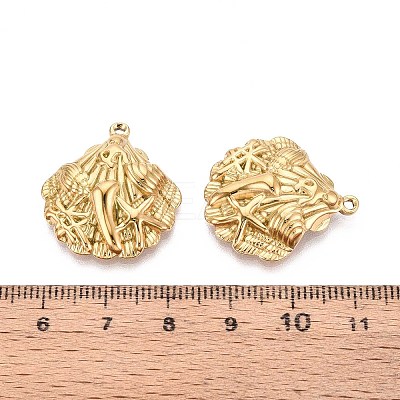 304 Stainless Steel Shell Shaped Pendants STAS-T067-28G-1