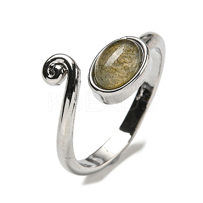 Natural Labradorite Adjustable Rings RJEW-K269-08P-03-1