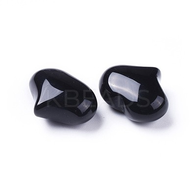 Natural Black Onyx Heart Love Stone G-F659-A21-1