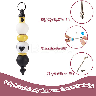 12Pcs 6 Colors Alloy Bar Beadable Keychain for Jewelry Making DIY Crafts AJEW-TA0001-44-1