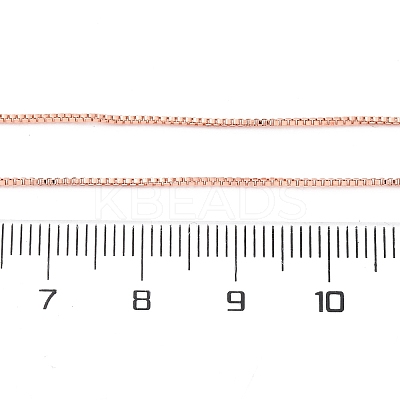 0.9MM Brass Box Chain Necklace Making NJEW-D302-77RG-1
