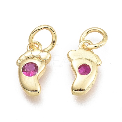 Brass Micro Pave Cubic Zirconia Pendants KK-P187-08G-G-1