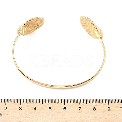 Shell Shape 304 Stainless Steel Cuff Bangles for Women BJEW-S171-01B-G-1