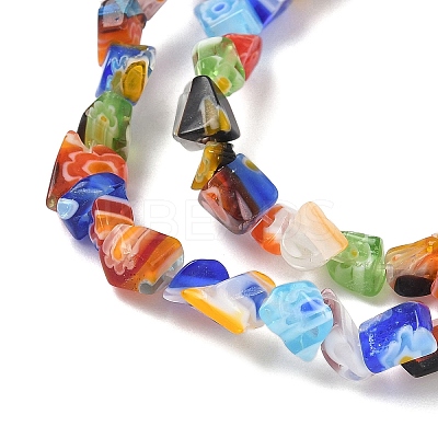 Handmade Millefiori Lampwork Beads Strands LAMP-P070-02A-04-1