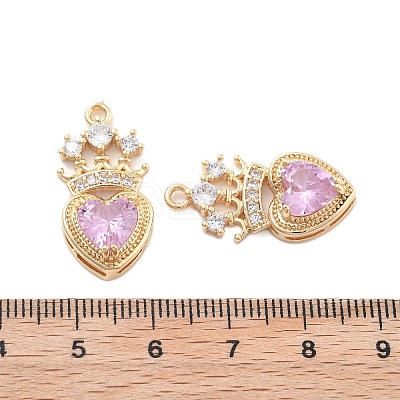 Brass Micro Pave Cubic Zirconia Pendants KK-B125-26G-1