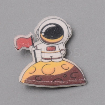 Astronaut with Flag Brooch Pin JEWB-SZC0001-18-1