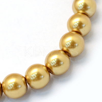 Baking Paint Pearlized Glass Pearl Round Bead Strands X-HY-Q330-8mm-08-1