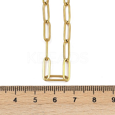 304 Stainless Steel Paperclip Chain Necklaces NJEW-H072-01G-1