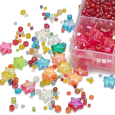 24 Style Round Glass Seed Beads SEED-YW0001-65-1