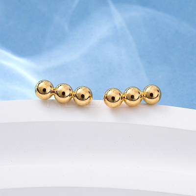 201 Stainless Steel Beaded Horizontal Bar Stud Earrings with 316 Stainless Steel Pin for Women STAS-K238-01G-1