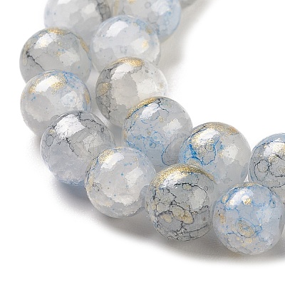 Baking Paint Crackle Glass Bead Strands X1-DGLA-R053-03C-1