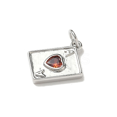 Brass Micro Pave Cubic Zirconia Charms KK-I276-52P-1