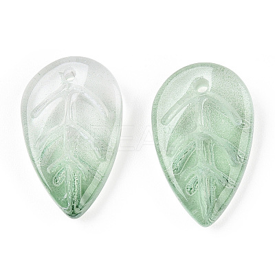 Baking Paint Transparent Glass Petal Beads DGLA-N004-06-1