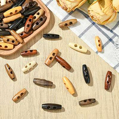 160Pcs 16 Styles Natural Wood Buttons FIND-CJ0004-42-1