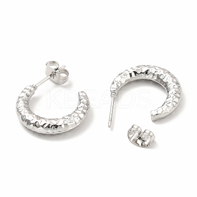 Non-Tarnish 304 Stainless Steel Crescent Moon Stud Earrings LS-EJEW-F283-05P-1