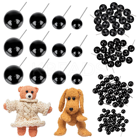 200Pcs 4 Styles Round Plastic Needle Felting Eyes DOLL-PH0001-47-1