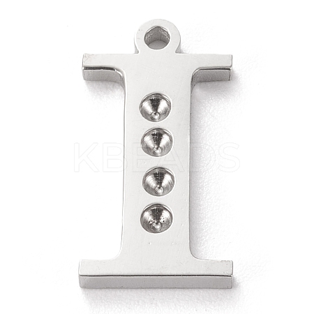 Tarnish Resistant 304 Stainless Steel Letter Pendant Rhinestone Settings LS-STAS-J028-01I-1