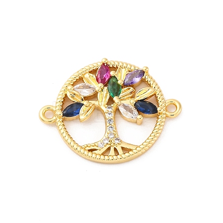 Brass Micro Pave Cubic Zirconia Connector Charms LS-KK-S510-20G-1