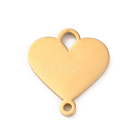 304 Stainless Steel Heart Connector Charms STAS-R222-01G-1
