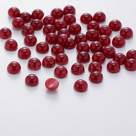 Half Round ABS Plastic Imitation Pearl Cabochons MRMJ-Q092-8mm-D06-1