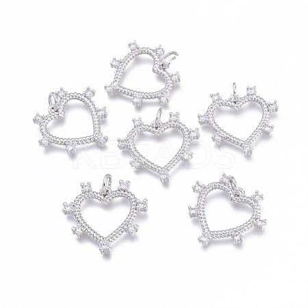 Brass Micro Pave Cubic Zirconia Pendants KK-I673-14P-1