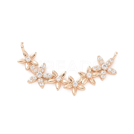 Brass Pave Clear Cubic Zirconia Connector Charms LS-ZIRC-K088-15KCG-1