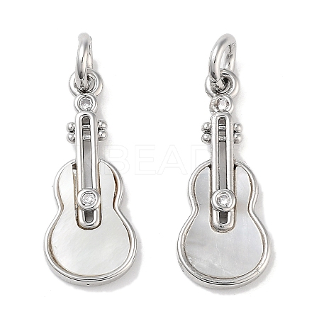 Brass Micro Pave Clear Cubic Zirconia Pendants KK-B102-21P-1