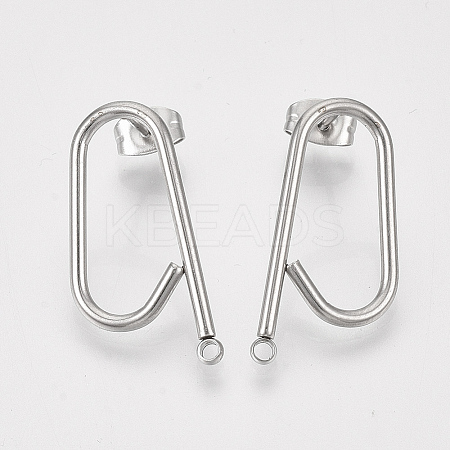 Left and Right Non-Tarnish 304 Stainless Steel Stud Earring Findings LS-X-STAS-S079-142A-1
