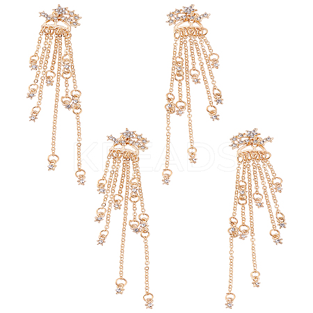 2 Pairs Star Alloy Rhinestone Dangle Stud Earrings for Women EJEW-LP0001-77G-1