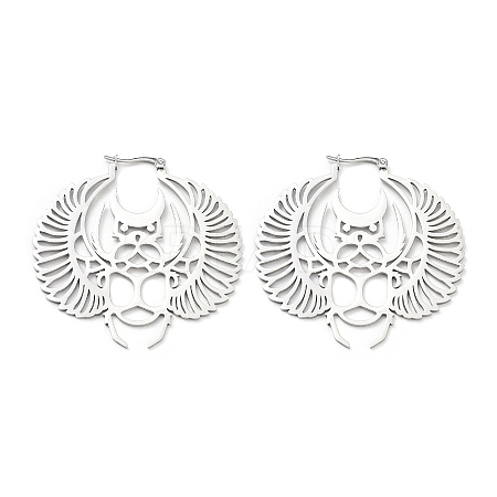 Non-Tarnish 304 Stainless Steel Bat Hoop Earrings for Women LS-EJEW-R156-08P-1