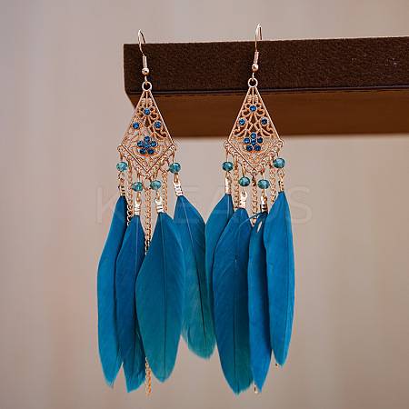 Rhombus Alloy Rhinestone Chandelier Earrings FS-WGCB5E2-03-1