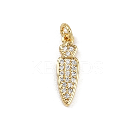 Brass Micro Pave Cubic Zirconia Charms KK-H077-02G-06-1