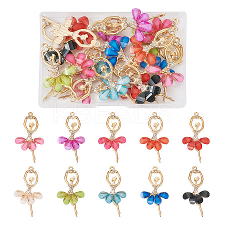 20Pcs 10 Colors Alloy Big Pendants FIND-TA0002-13-1