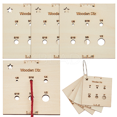 4pcs Wood Thread Winding Boards AJEW-OC0005-38-1