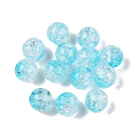 Transparent Crackle Acrylic Beads CACR-N002-22B-1