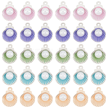 60Pcs 5 Colors Alloy Enamel Charms ENAM-OC0001-02-1