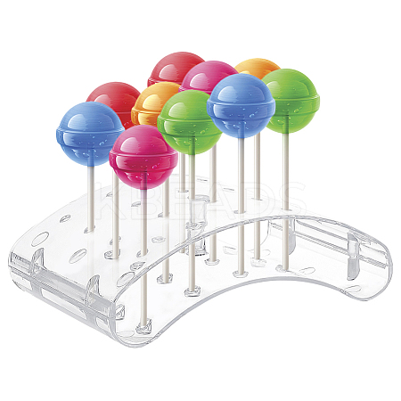 20-Hole Arc-Shaped Transparent Acrylic Lollipop Display Holder ODIS-WH0043-03A-1