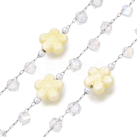 Handmade Porcelain Bead Flower Chains CHS-T006-26-1